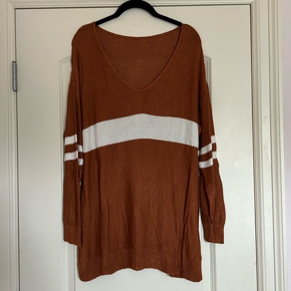 Lightweight Color Block Loose Fitting Sweater
